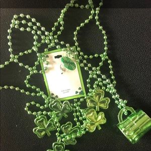 Lot of St. Patrick necklace and spin ring